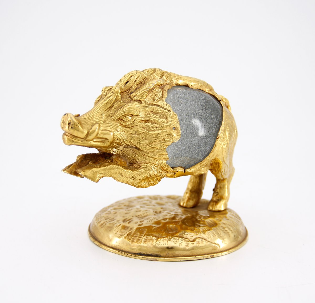 Gabriella Crespi (1922-2017) - Boar In Gilded Bronze And Murano Glass - Animali Series, 1970-photo-3