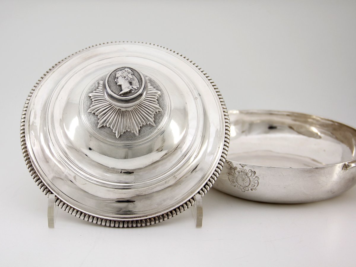 Ecuelle couverte d'époque Louis XV – Orfèvre Etienne-Hème Maisonrouge – Paris 1728-1729-photo-2