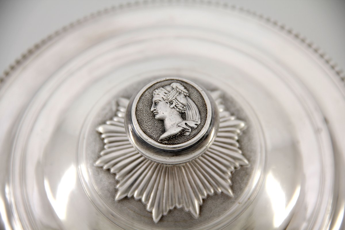 Ecuelle couverte d'époque Louis XV – Orfèvre Etienne-Hème Maisonrouge – Paris 1728-1729-photo-3