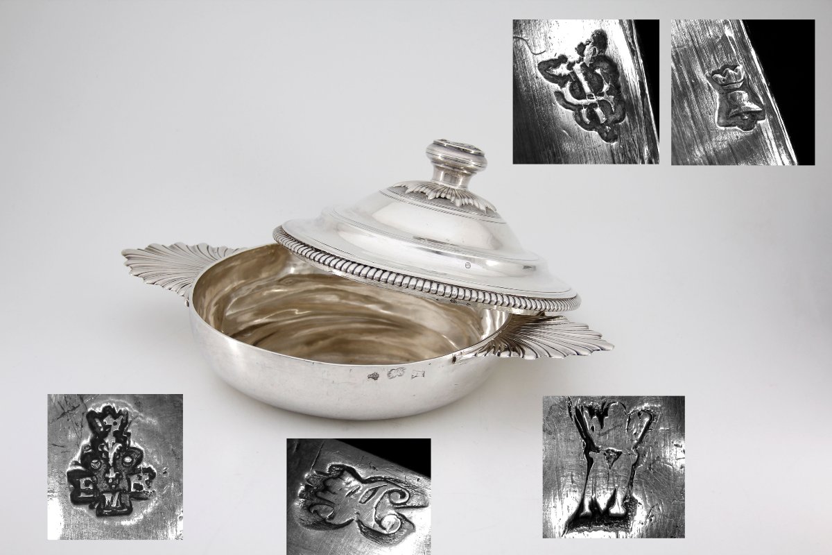 Ecuelle couverte d'époque Louis XV – Orfèvre Etienne-Hème Maisonrouge – Paris 1728-1729-photo-2
