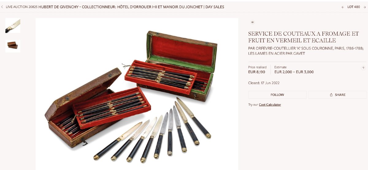 Rare Set Of 18 Silver And Mother-of-pearl Dessert Knives – François-charles Gavet – Paris, 1788–1789-photo-8