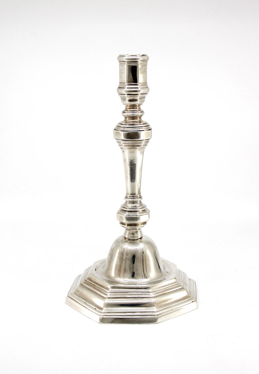 Solid Silver Regency Candlestick – Jean-adrien Duval – Louis XV Period – Calais, Circa 1760-photo-3