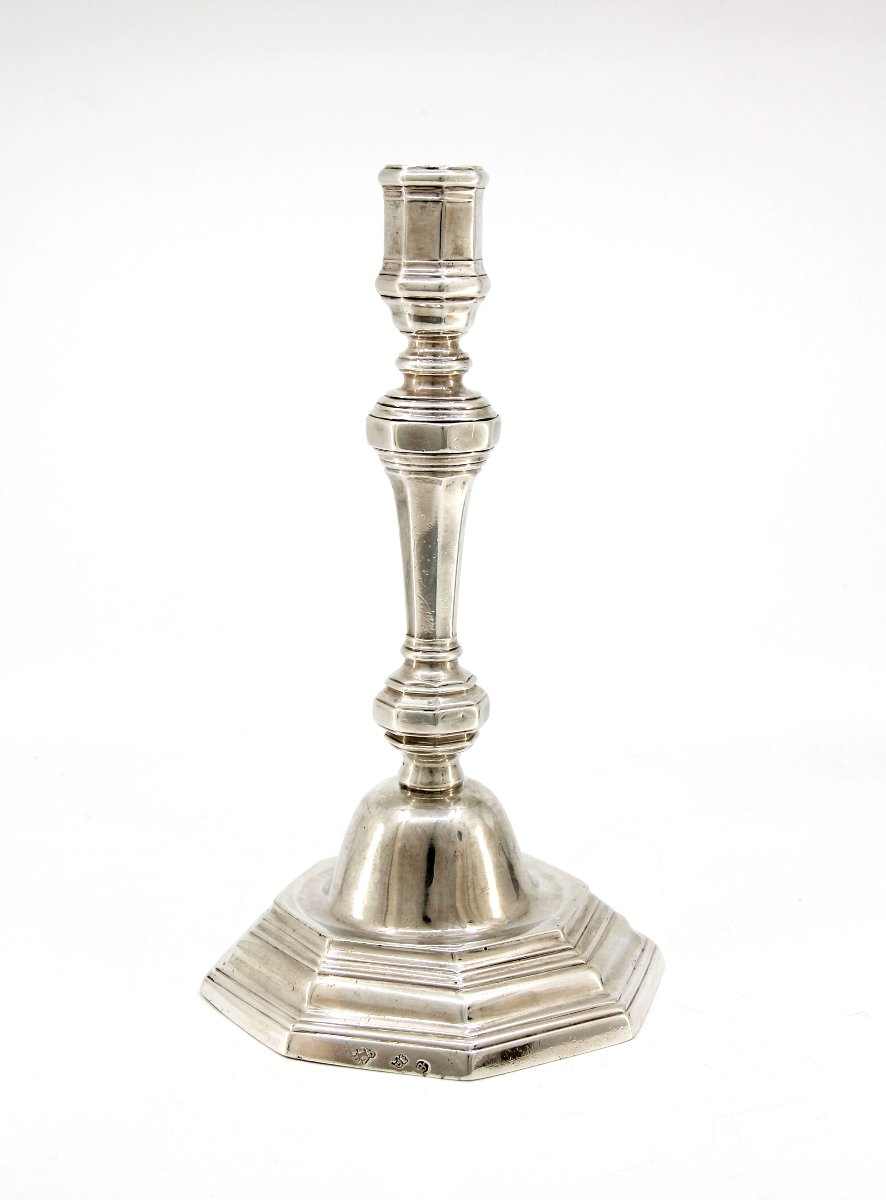 Solid Silver Regency Candlestick – Jean-adrien Duval – Louis XV Period – Calais, Circa 1760