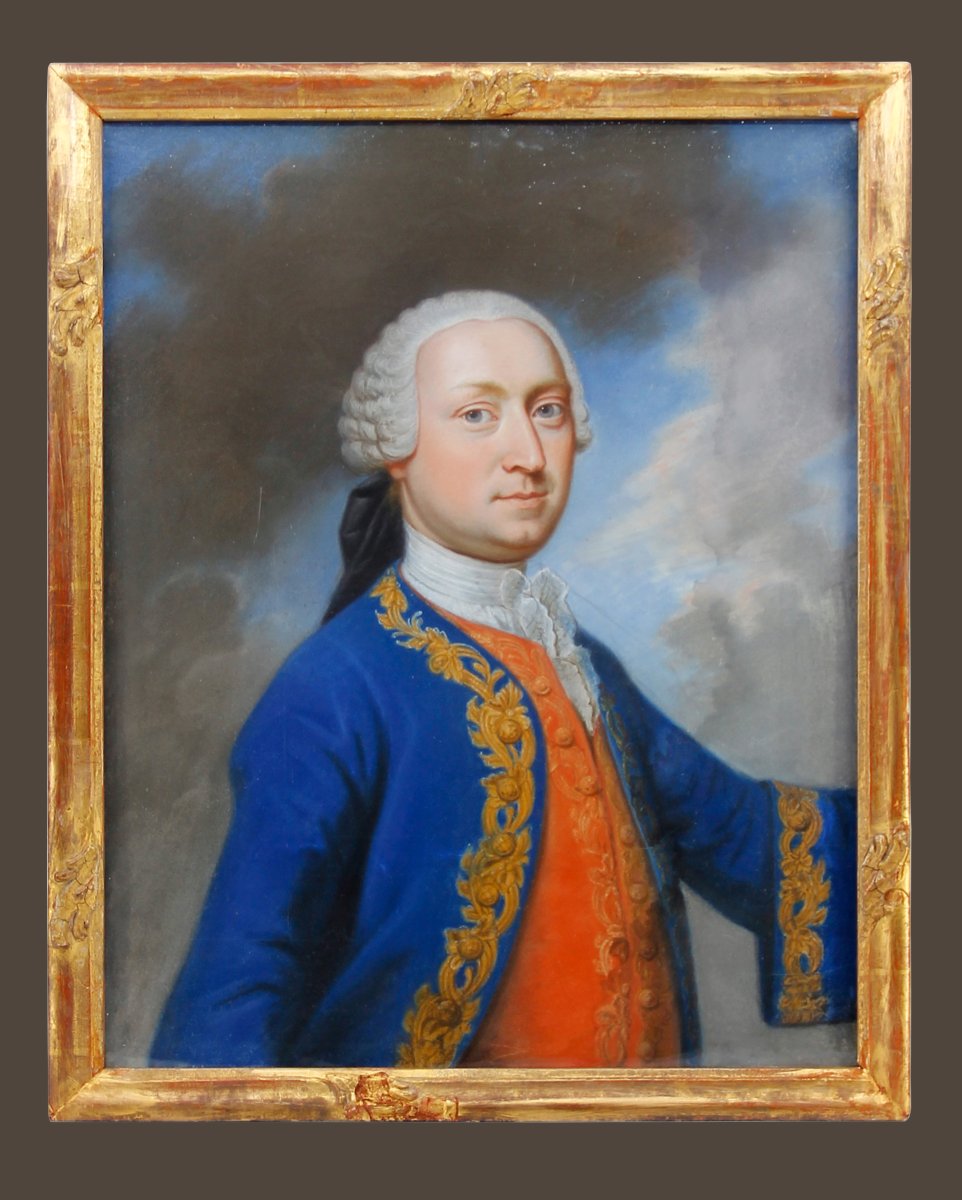 Benjamin Samuel Bolomey (1739–1819) – Portrait Of A Man – Pastel On Vellum – Louis XV Period