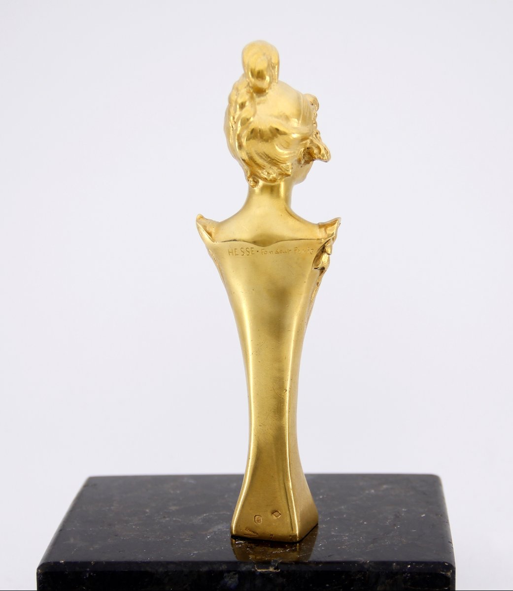 Alexandre Auguste CARON (1857-1932) — Cachet Art Nouveau en vermeil — Paris, vers 1900-photo-2