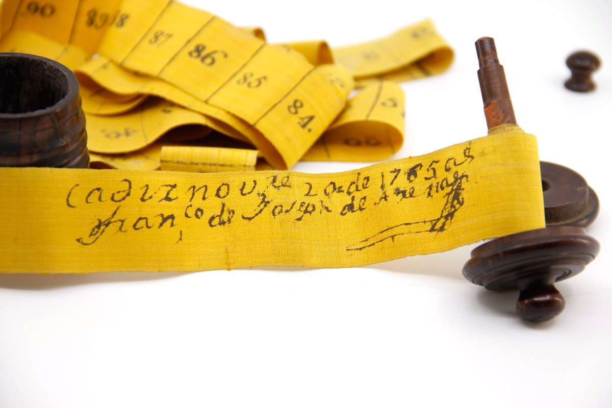Rare Tailor's Ribbon—signed And Dated November 20, 1765, By The Controller—spain, Cádiz-photo-7