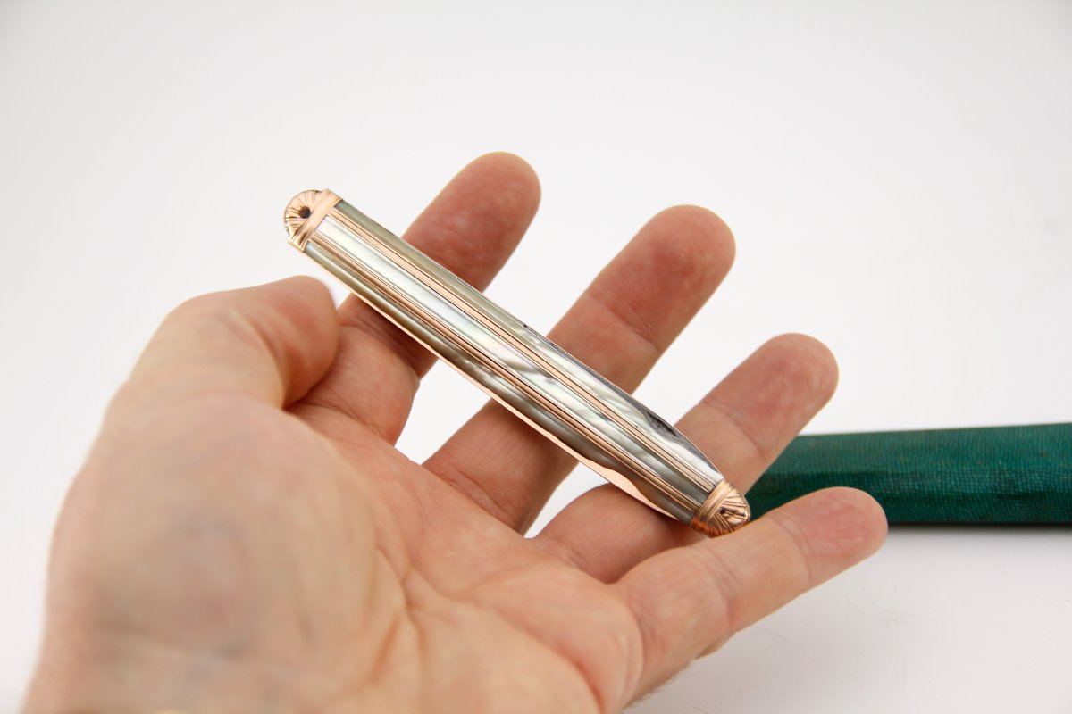 Double-bladed Folding Knife, Known As A “à La Berge” – Shagreen – Louis XV Period, 1756–1762-photo-1