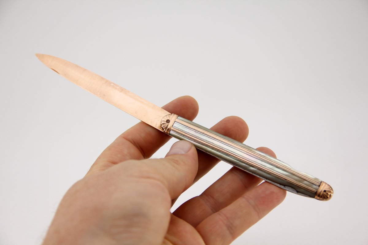 Double-bladed Folding Knife, Known As A “à La Berge” – Shagreen – Louis XV Period, 1756–1762-photo-3