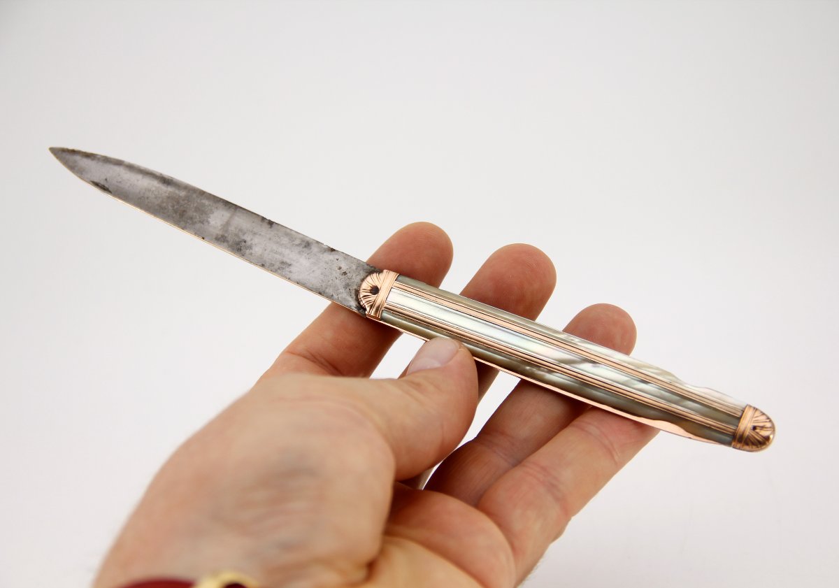Double-bladed Folding Knife, Known As A “à La Berge” – Shagreen – Louis XV Period, 1756–1762-photo-6