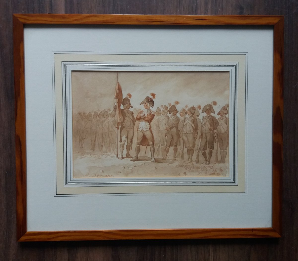 Auguste Doviane (1825-1887), 18th Century Infantry, Watercolor-photo-2