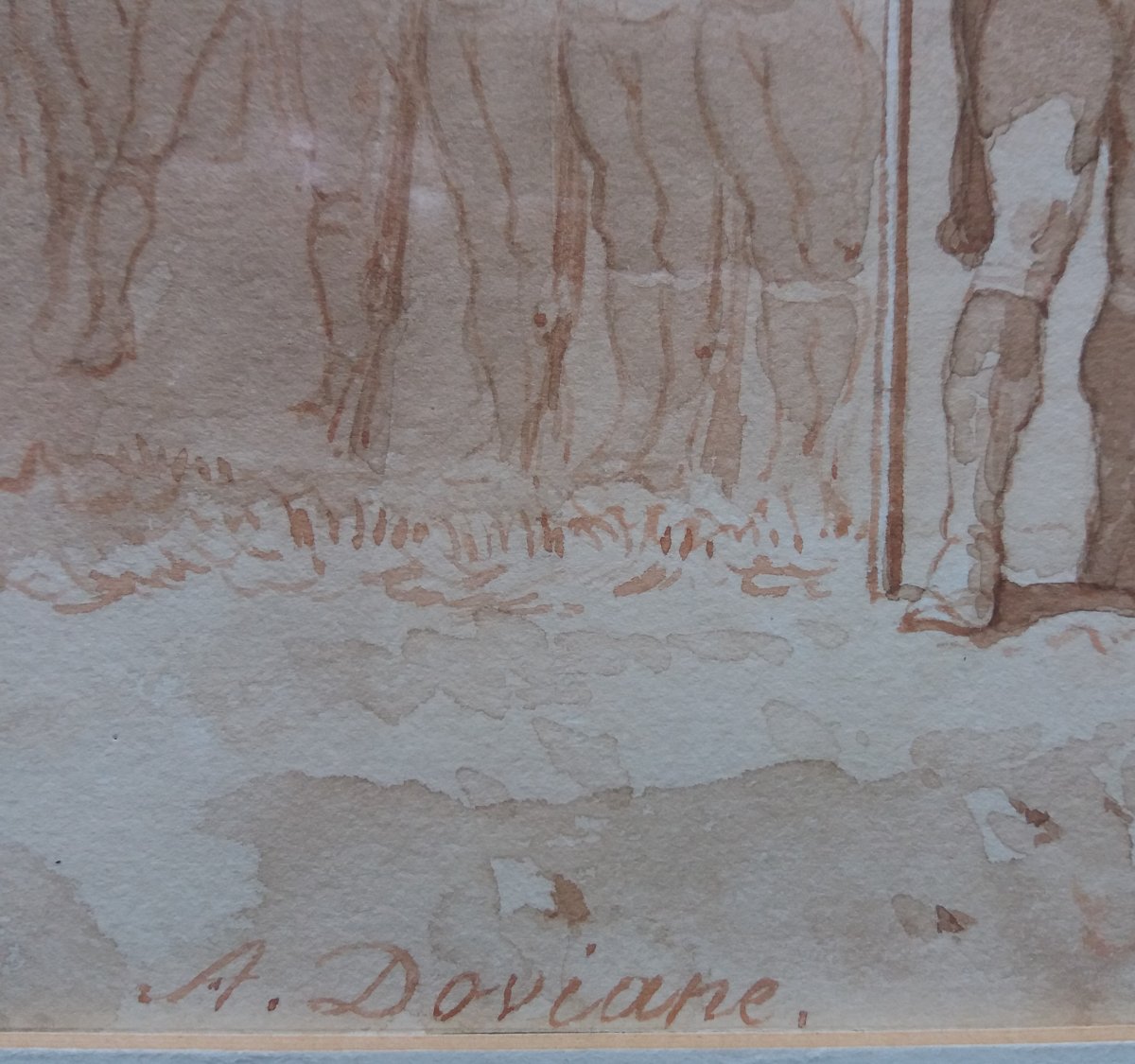 Auguste Doviane (1825-1887), 18th Century Infantry, Watercolor-photo-2