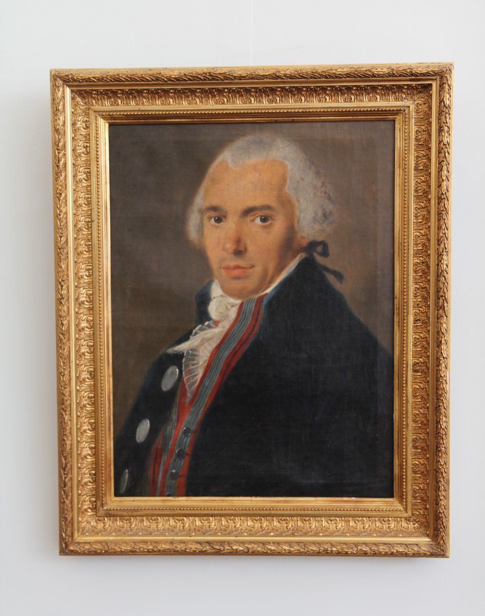 Portrait d'homme âgé de 46 ans, daté 1796, dans un cadre XIXe-photo-2