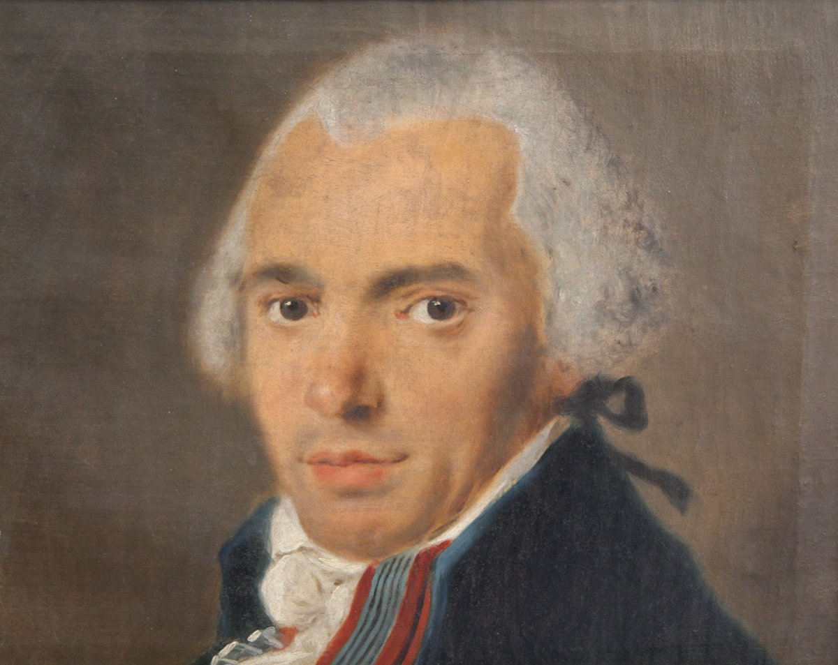 Portrait d'homme âgé de 46 ans, daté 1796, dans un cadre XIXe-photo-3