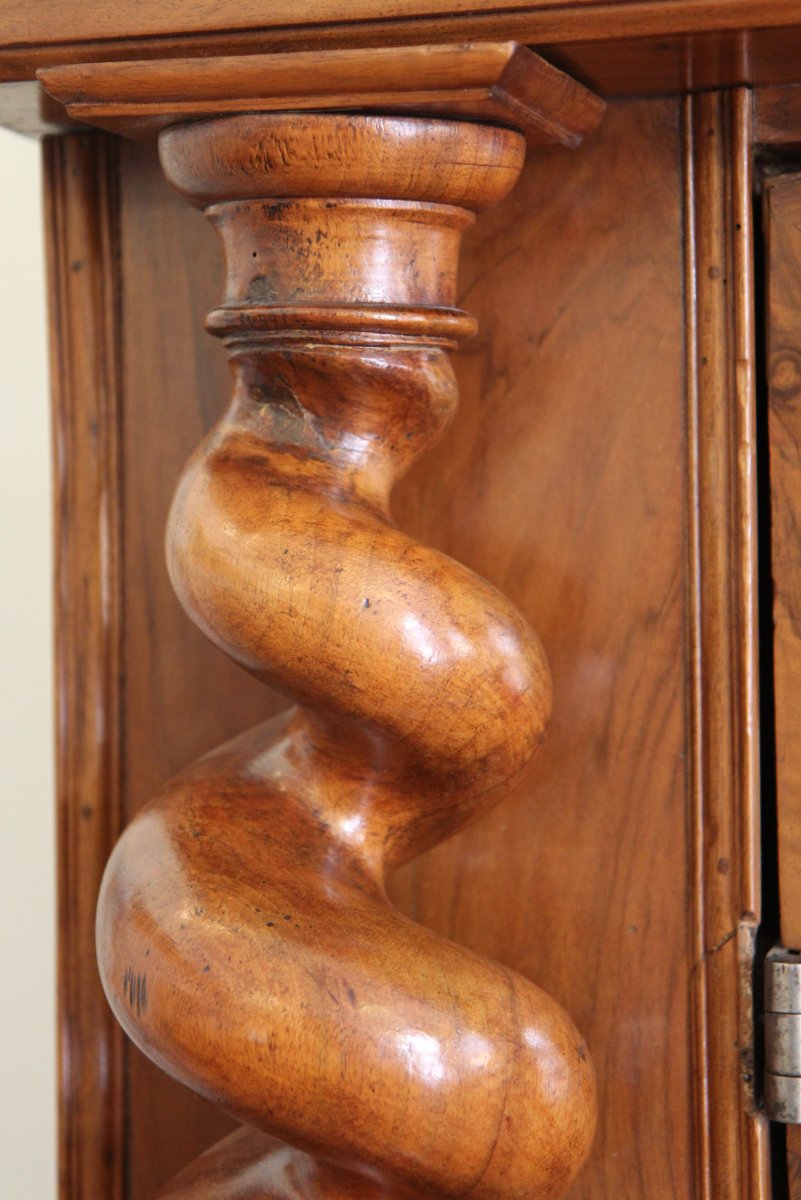 Important Cabinet With Three Twisted Columns, Basel, Switzerland, Late 17th Century-photo-2