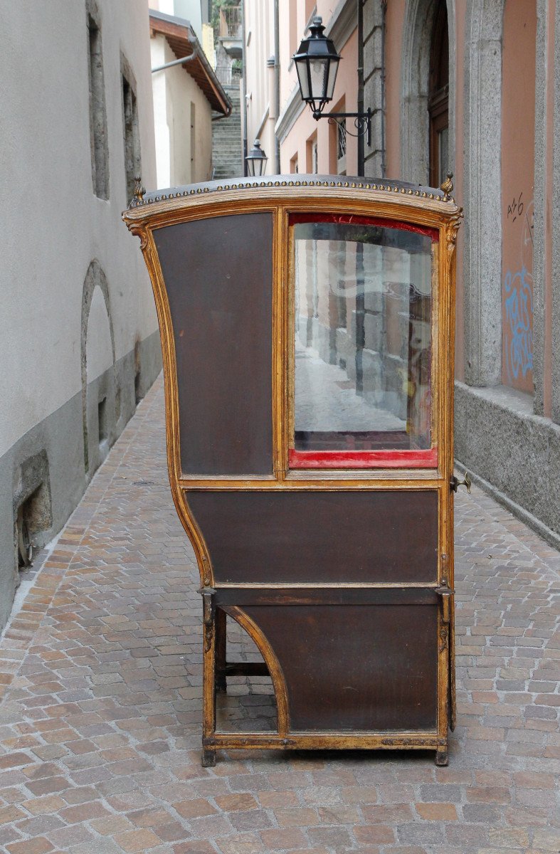 Chaise à porteurs d'époque Louis XV, vers 1760, en très bel état d'origine-photo-3