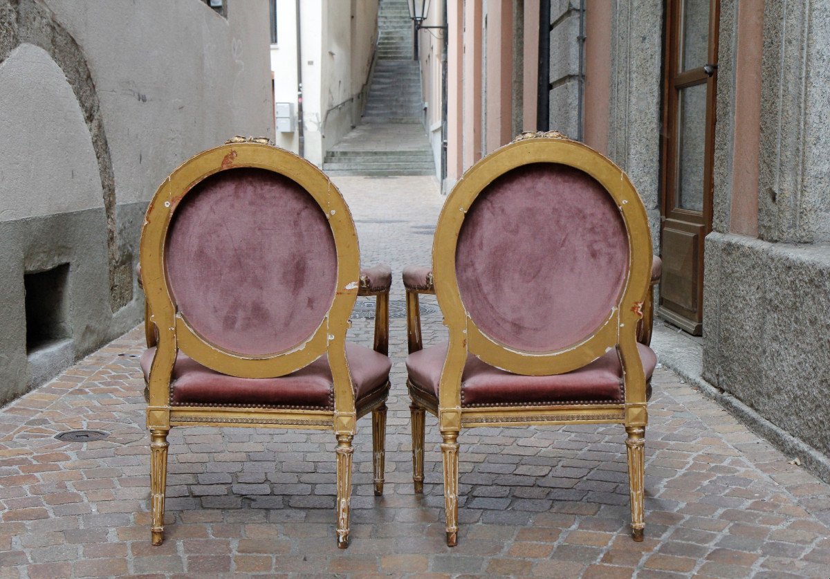 Louis XVI Style Salon In Gilded Wood, Stamped Roger à Paris, Circa 1900-photo-5