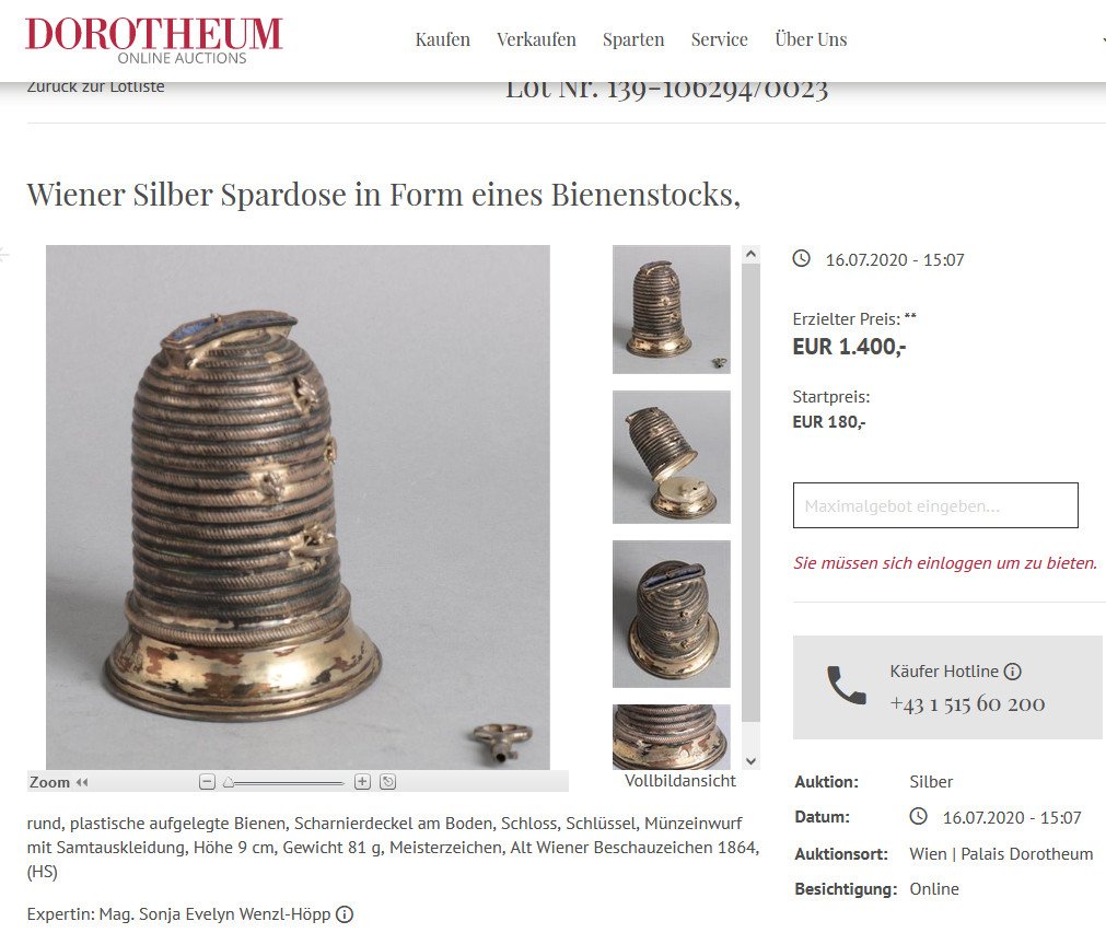 Small Silver Beehive-shaped Reel, Austria, Vienna 1865-photo-6