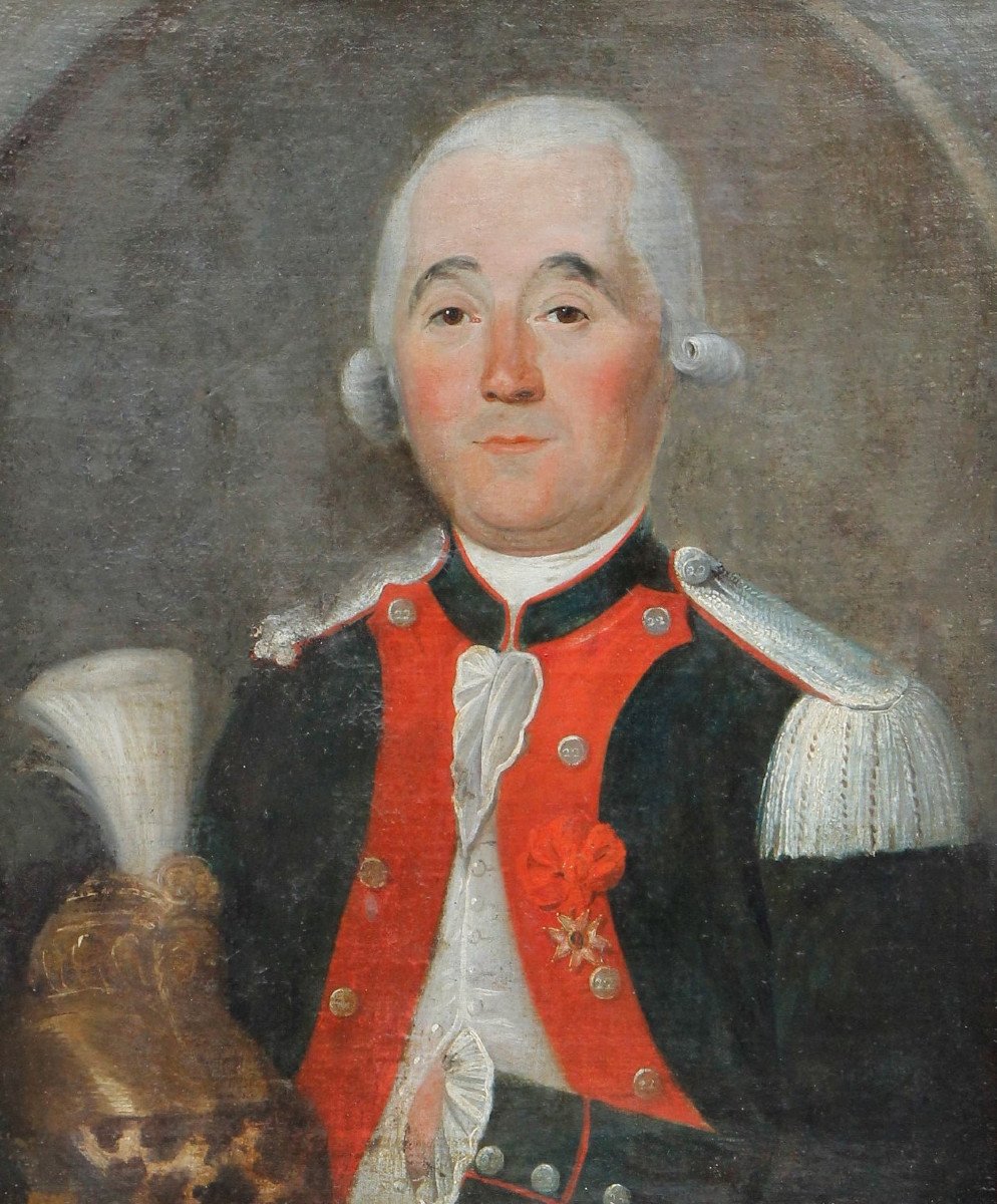 Portrait d'officier du 22e régiment de dragons Languedoc, époque Louis XVI, vers 1780