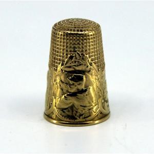 Large Patriotic Thimble In 18k Solid Gold, Firmin-pierre Lasserre (1870-1943), Circa 1920