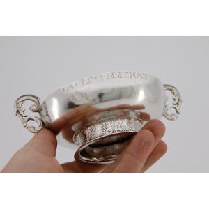 Wedding Cup With The Patronymic Name Le Helchat - Goldsmith Claude Cornen, Morlaix Between 1726 And 1733