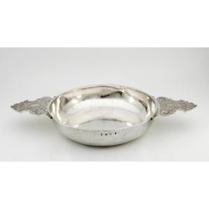 Ecuelle à Oreilles En Argent Massif - Jean Bérard - Régence Period - Saumur, 1717-1718