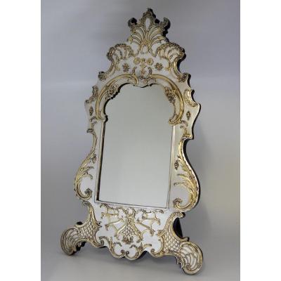 Large Victorian Vanity Mirror, Sterling Silver And Silver-gilt, London 1878