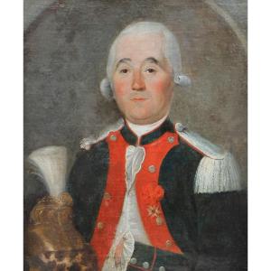 Portrait d'officier du 22e régiment de dragons Languedoc, époque Louis XVI, vers 1780