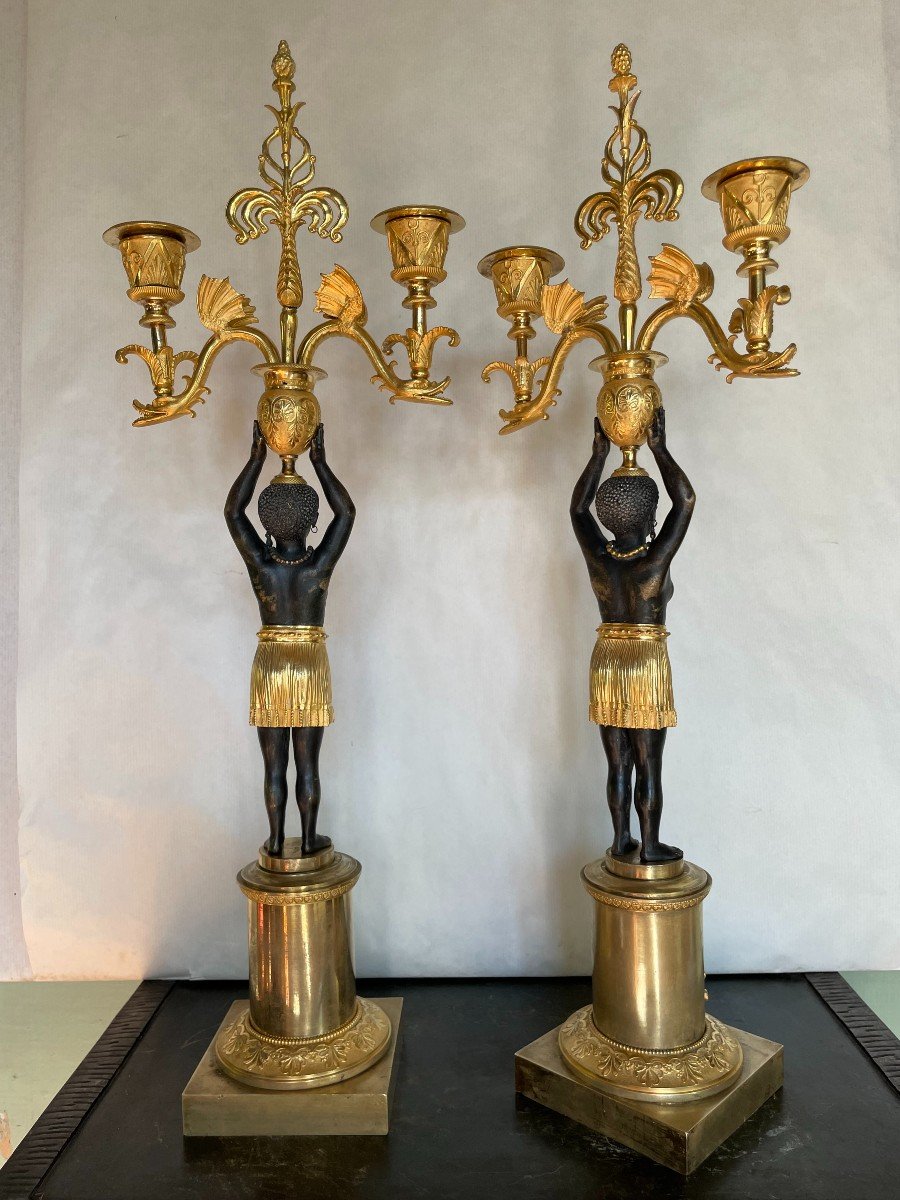 America Candlesticks At Sauvage Deverberie, Ht 58.-photo-4