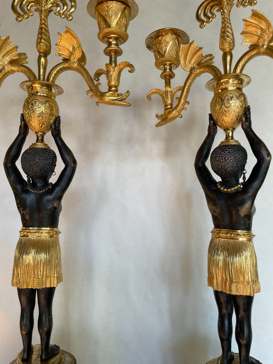 America Candlesticks At Sauvage Deverberie, Ht 58.-photo-1