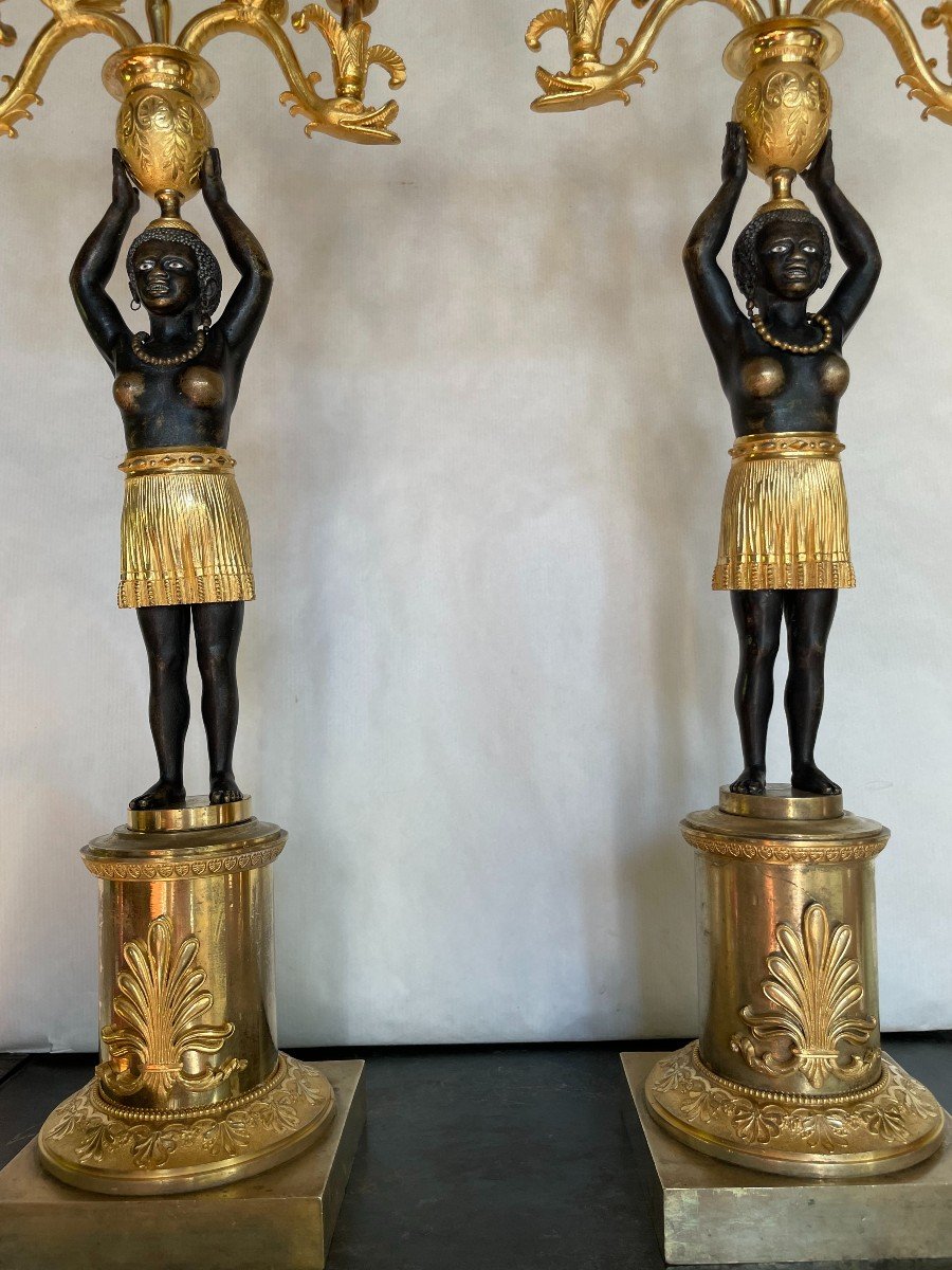 America Candlesticks At Sauvage Deverberie, Ht 58.-photo-4