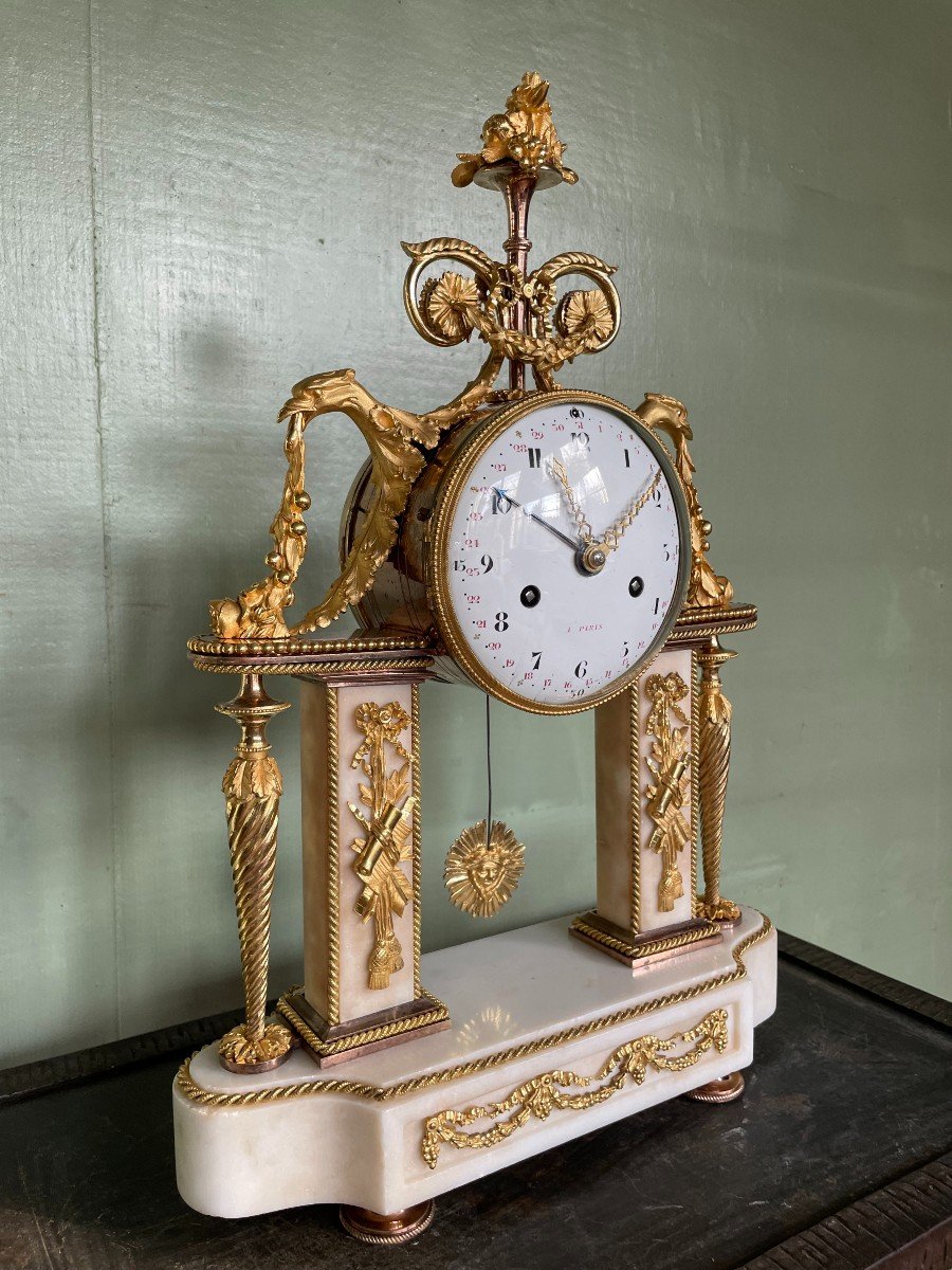 Louis XVI Period Pendulum Clock With Quantieme Height 44-photo-4