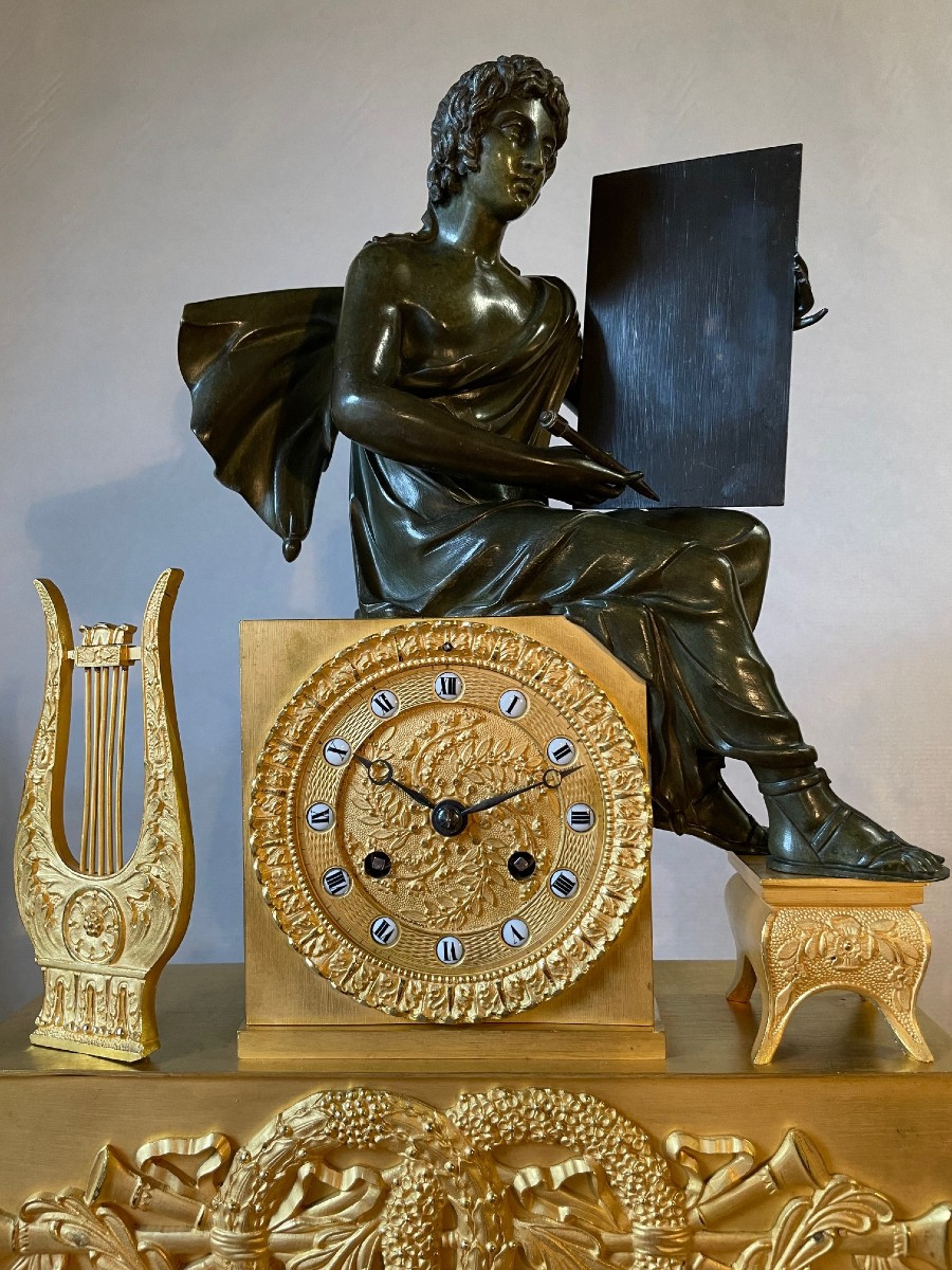 Virgil Clock Famous Latin Poet, Height 40.-photo-2