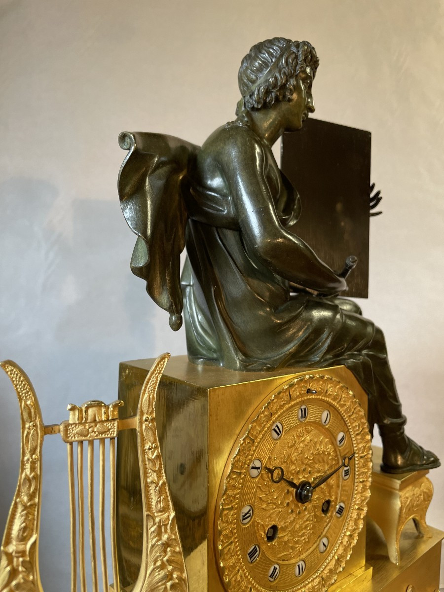 Virgil Clock Famous Latin Poet, Height 40.-photo-4