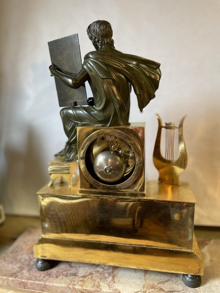 Virgil Clock Famous Latin Poet, Height 40.-photo-5
