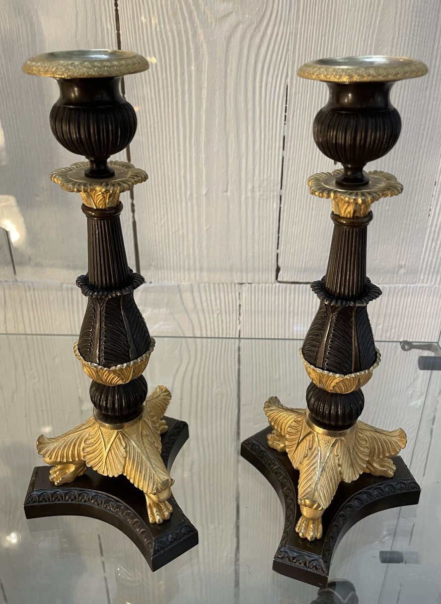 Paire De Bougeoirs Empire Ht 28-photo-3