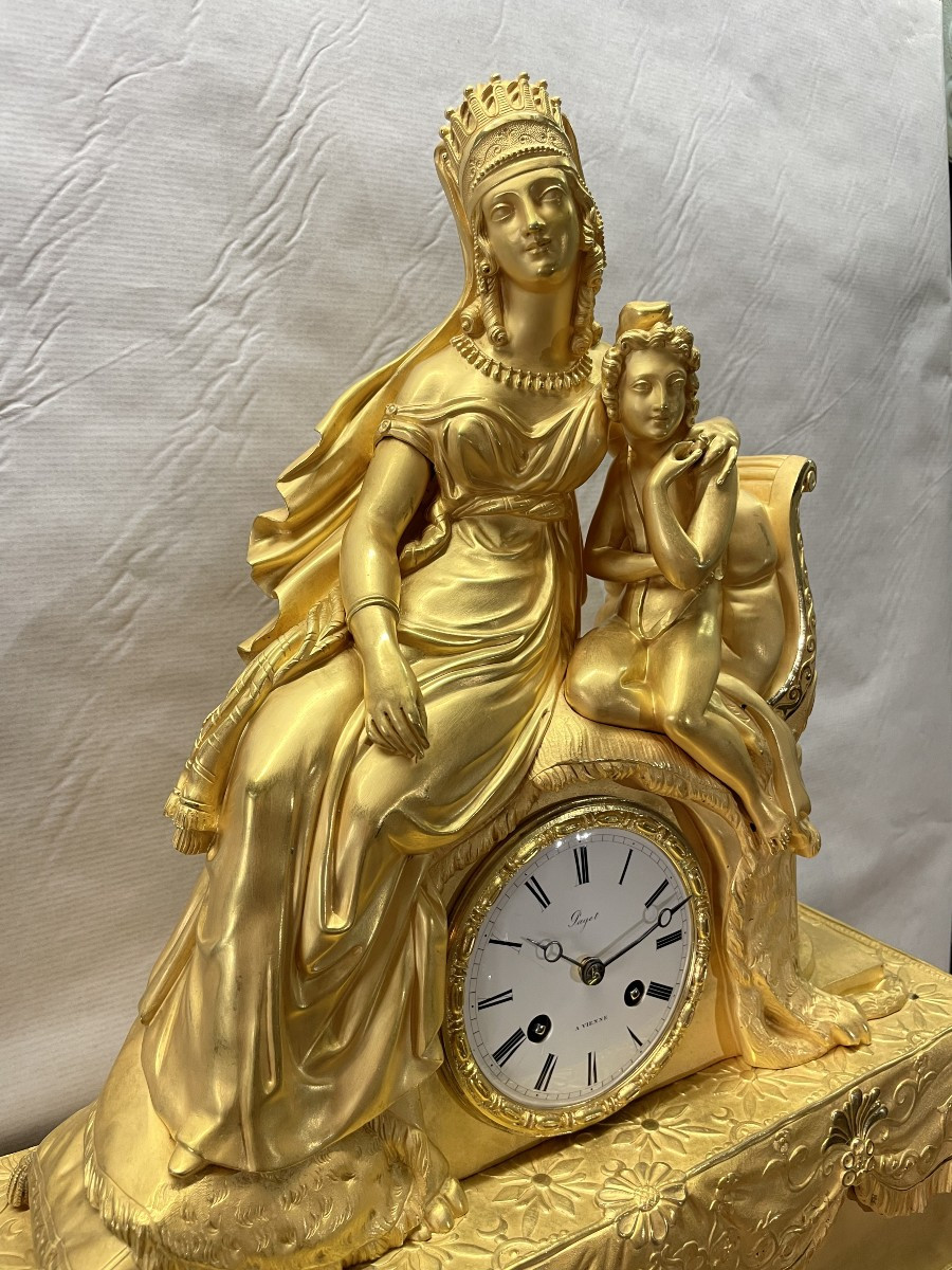  Le Mythe de Didon et Enée , Pendule Historique , Ht 57.-photo-4