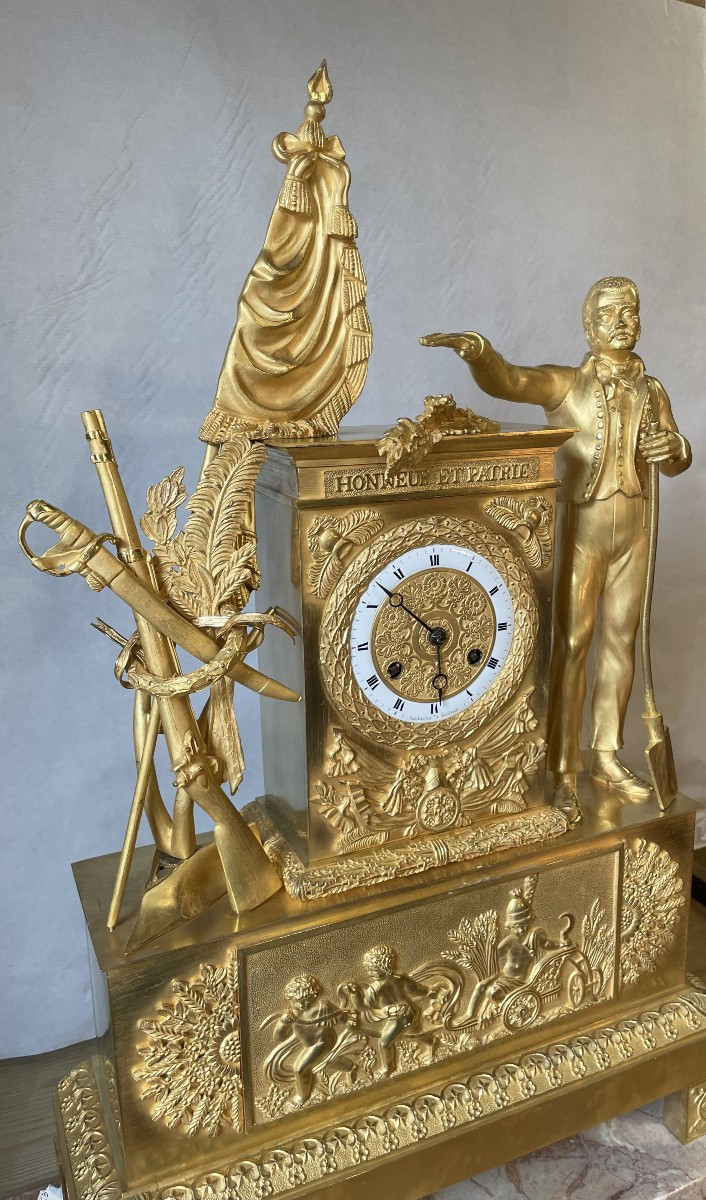"honor And Fatherland" Clock Circa 1820, Height 54.-photo-2