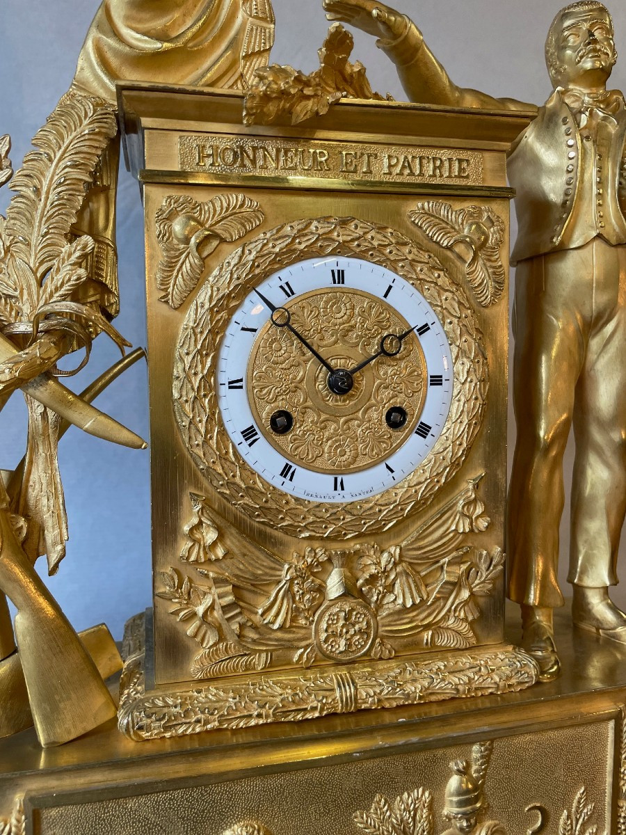 "honor And Fatherland" Clock Circa 1820, Height 54.-photo-3