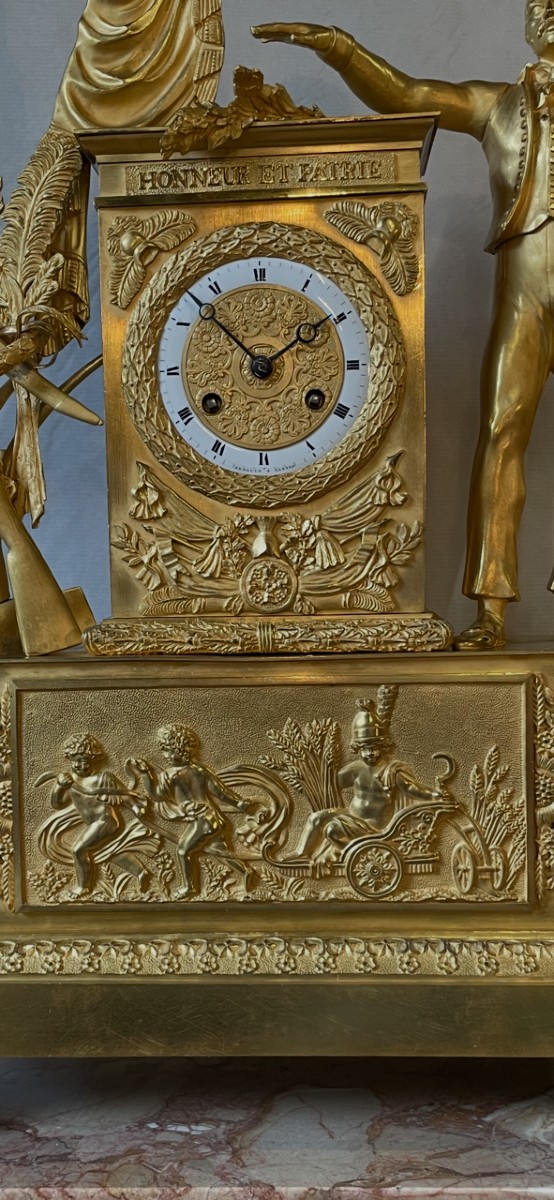 "honor And Fatherland" Clock Circa 1820, Height 54.-photo-4