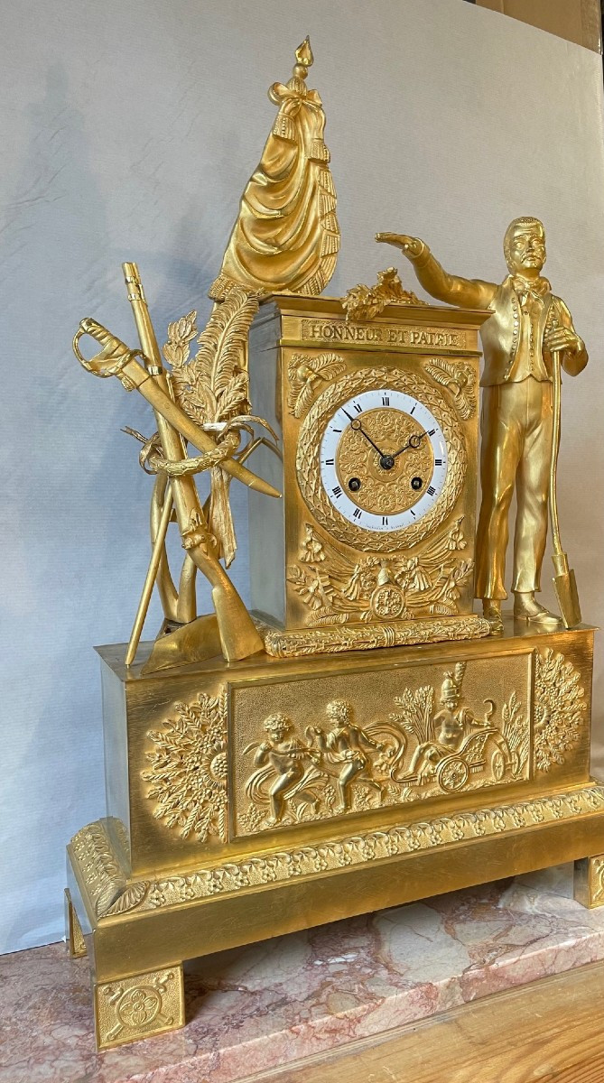 "honor And Fatherland" Clock Circa 1820, Height 54.-photo-3