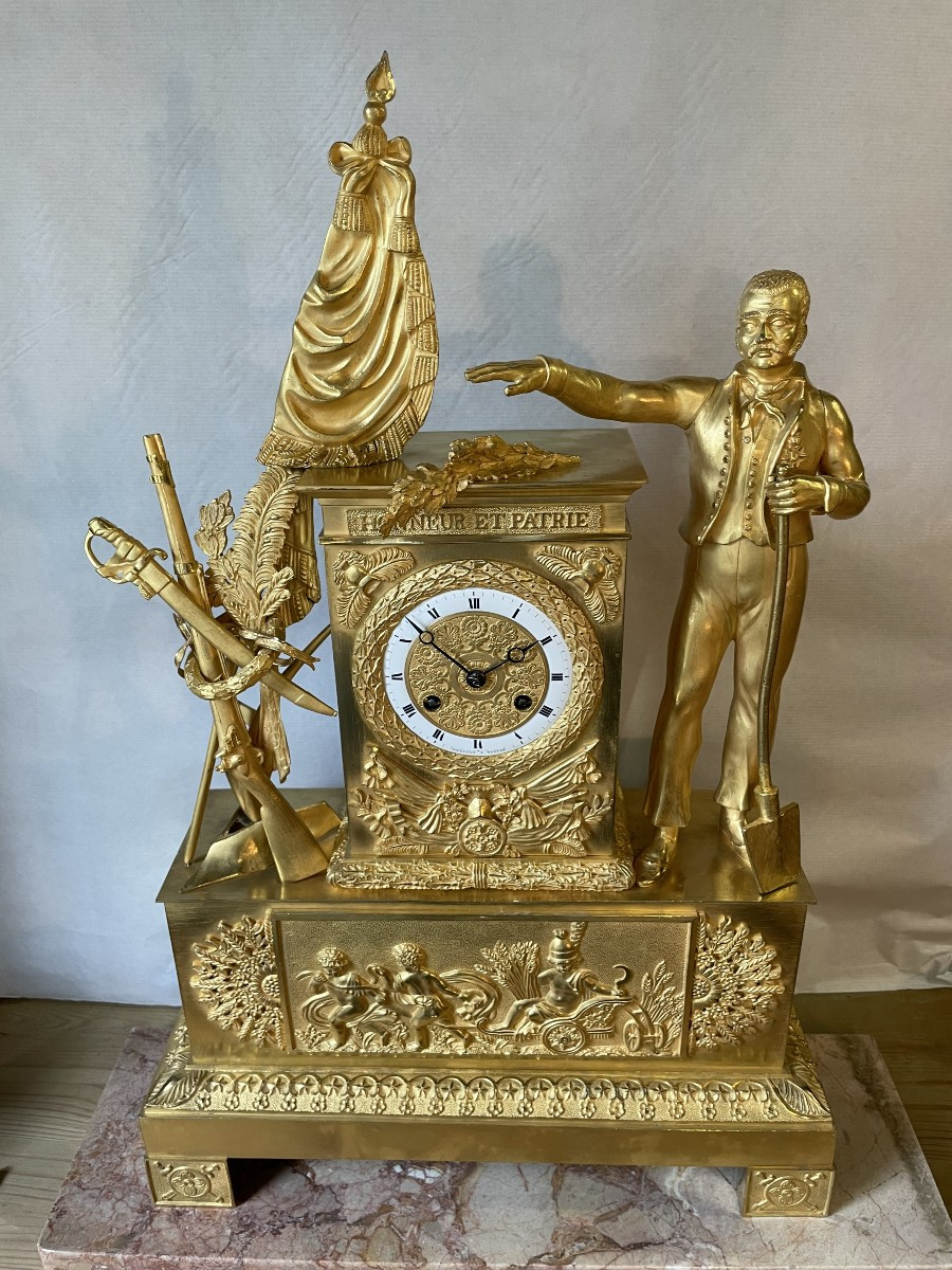 "honor And Fatherland" Clock Circa 1820, Height 54.-photo-6