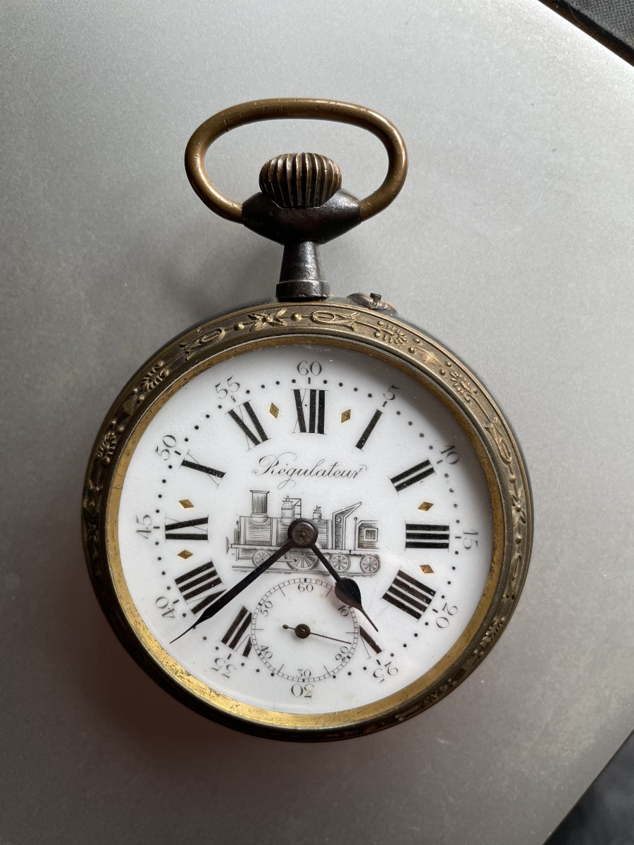 GRANDE MONTRE REGULATEUR LOCOMOTIVE 