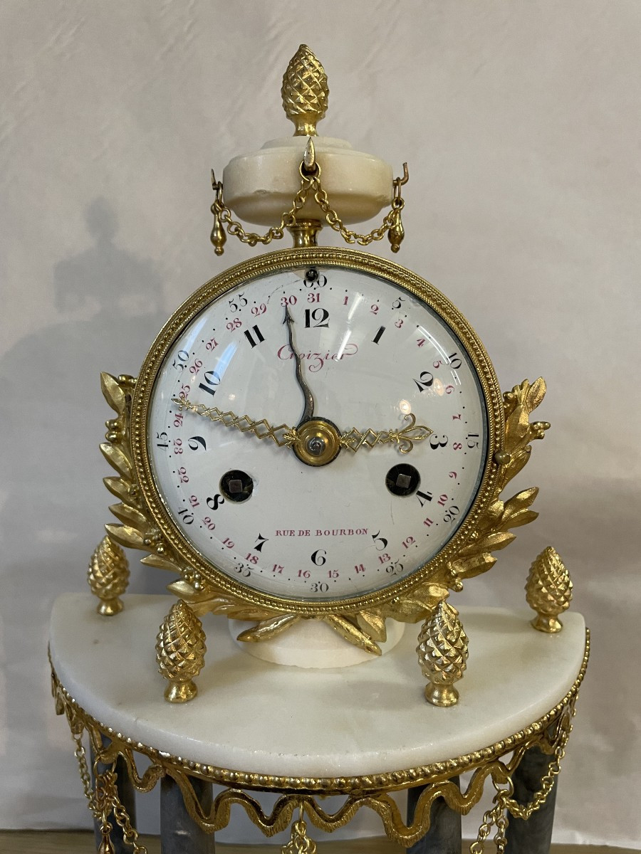 Pendule Louis XVI datée 7 Bre 1789 à Quantième-photo-4