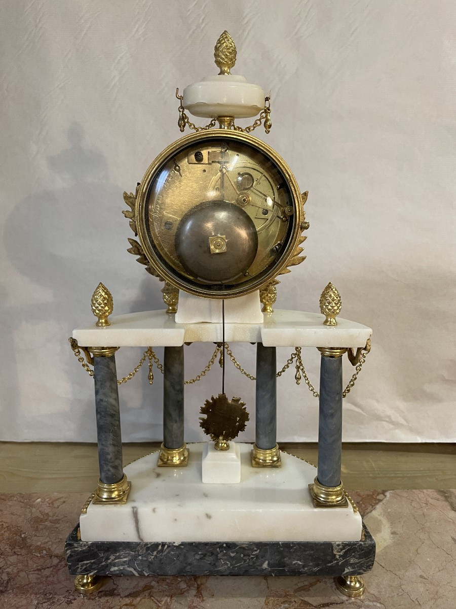 Pendule Louis XVI datée 7 Bre 1789 à Quantième-photo-4