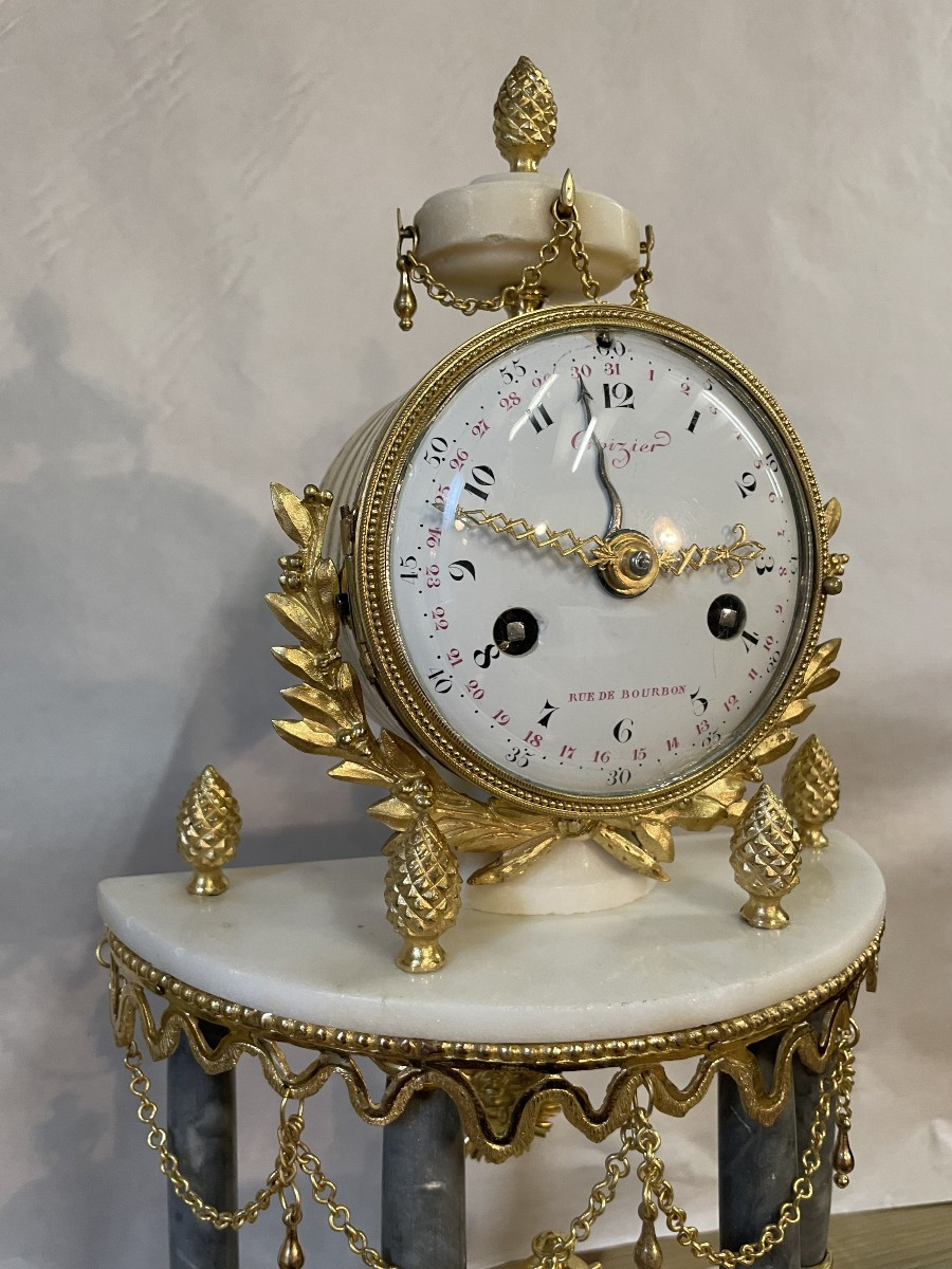 Pendule Louis XVI datée 7 Bre 1789 à Quantième-photo-5
