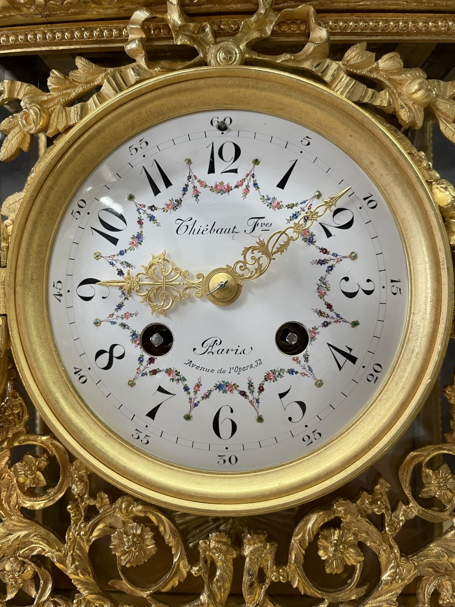 Bronze Clock By Thiebaut Freres Paris , Ht 46.-photo-2