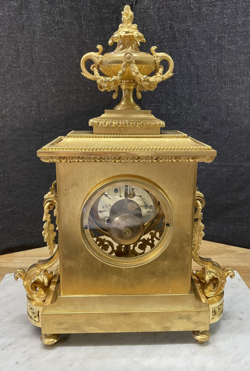 Bronze Clock By Thiebaut Freres Paris , Ht 46.-photo-7