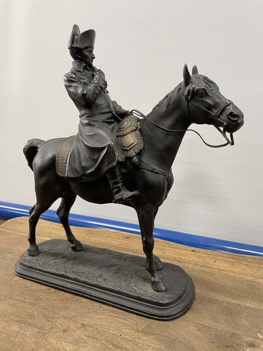 Napoleon Statue Equestrian Regule , Ht 40.-photo-4