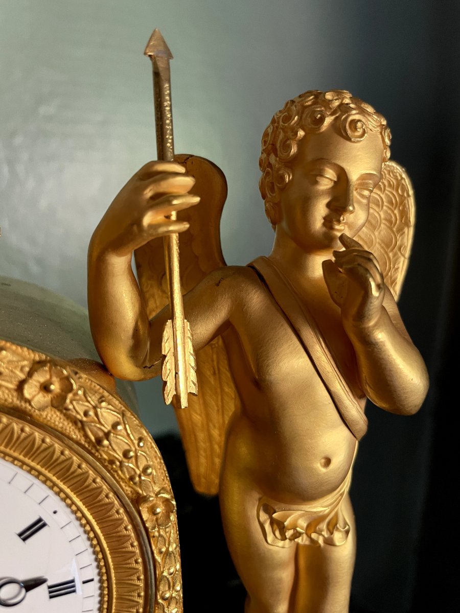 PENDULE EMPIRE CUPIDON DIEU DE L'AMOUR , HT 30-photo-2