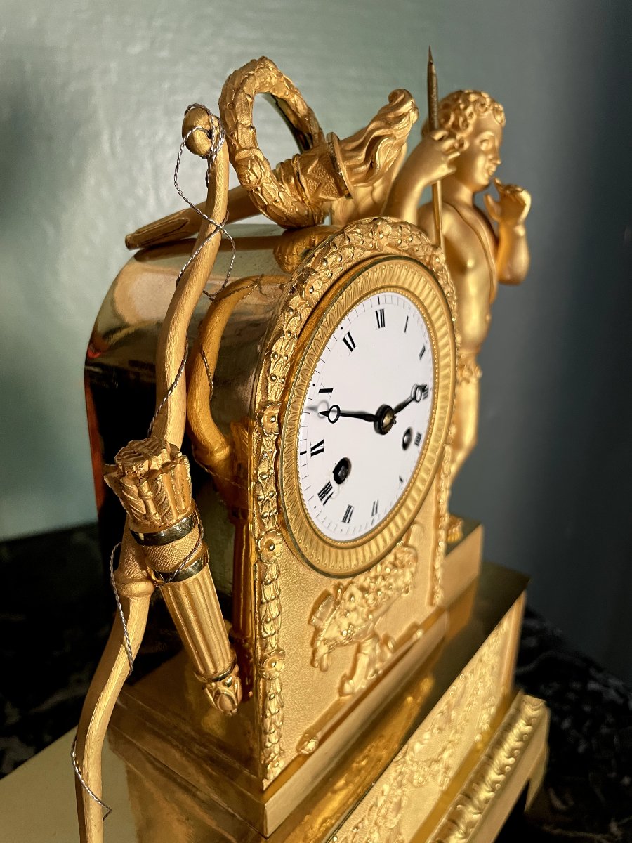 PENDULE EMPIRE CUPIDON DIEU DE L'AMOUR , HT 30-photo-4
